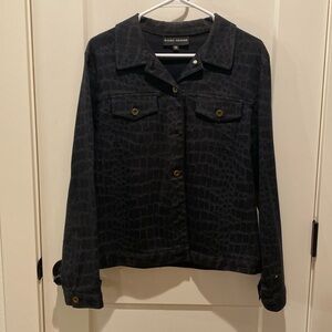 Randy‎ Kemper Ladies Blazer.  Black w/Grey Design.  Size 12.  Cotton Blend